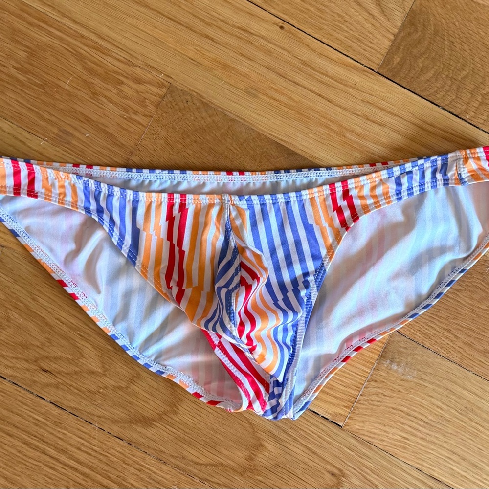 Men's Striped Bikini Briefs - Multicolor Stripe - Picture 1 of 3